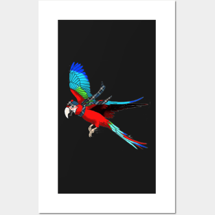 Scottish Green-Wing Macaw Posters and Art